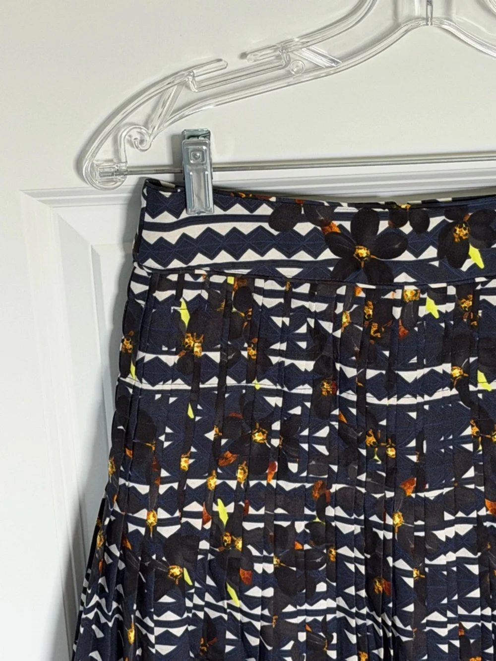 NEW J. Crew Pleated Lattice Hidden Floral A-line Mini Skirt Size 00 - 54856